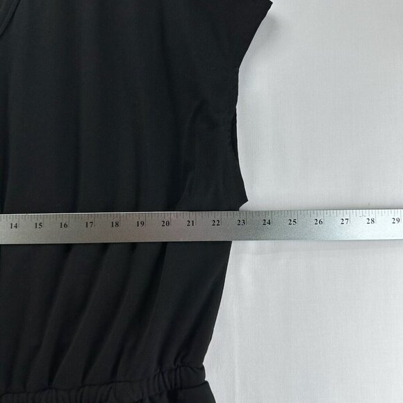 32 Degrees Cool Dress Size 2XL Soft Lux Cinched Waist Short Sleeve Black - Picture 7 of 9
